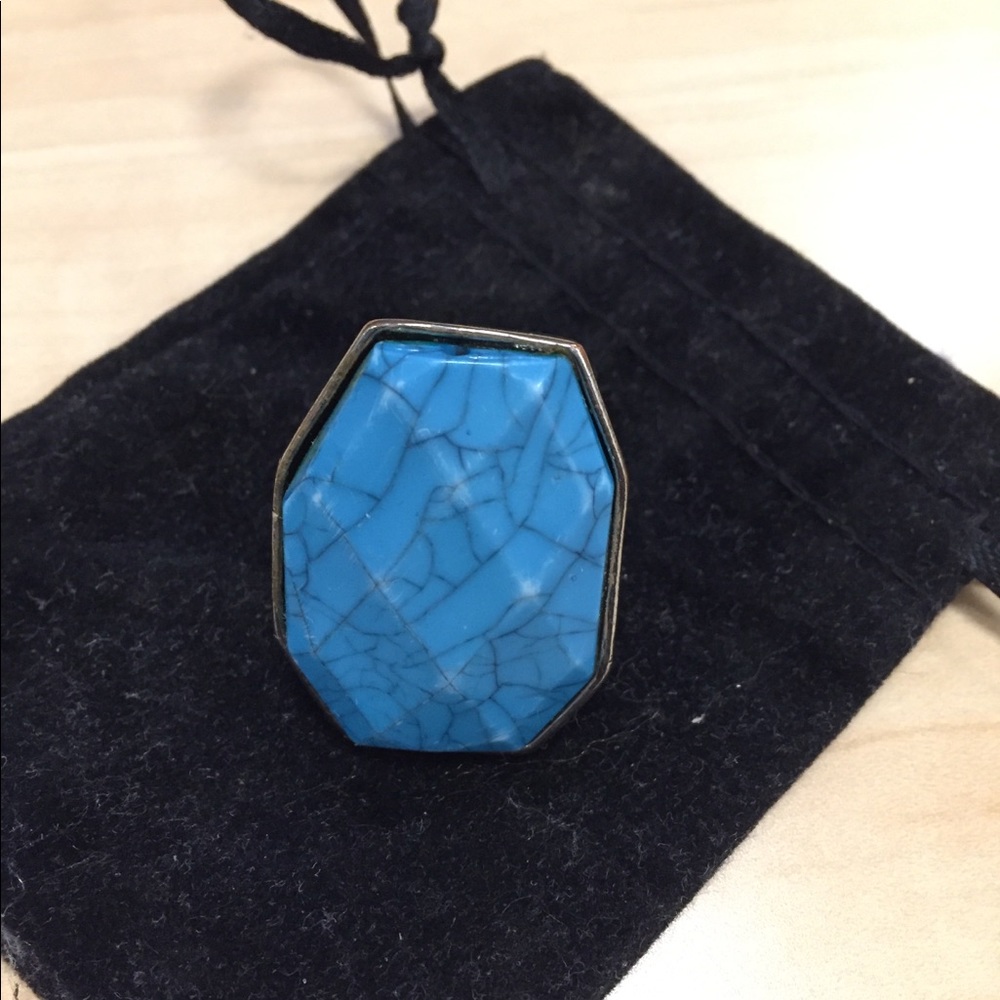 Blue turquoise costume ring size 8 **BUNDLE ME**